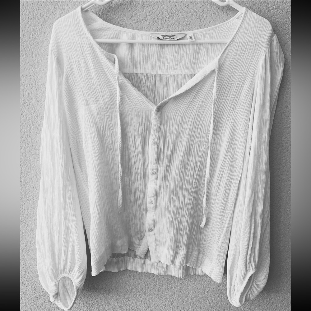 & other stories white rib blouse